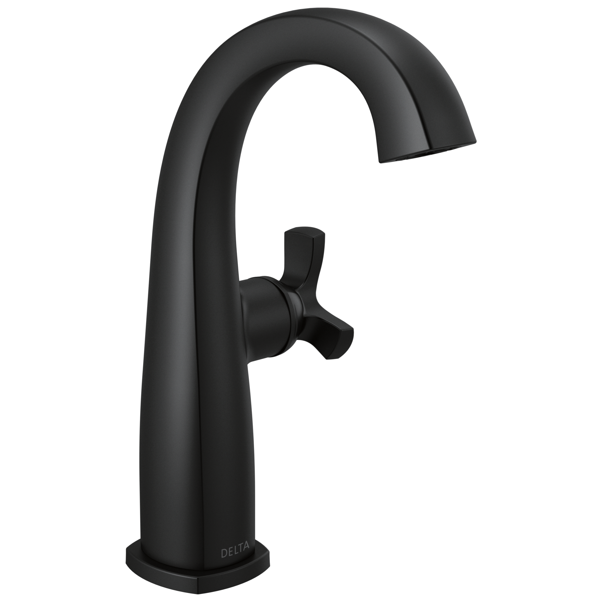 Delta - Single Handle Mid-Height Bathroom Faucet - Matte Black - 6776-BL-DST