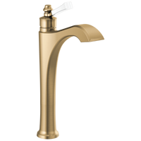 Delta - Single Handle Vessel Bathroom Faucet - Champagne Bronze / Porcelain - 756-GS-DST