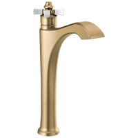 Delta - Single Handle Vessel Bathroom Faucet - Champagne Bronze / Porcelain - 757-GS-DST