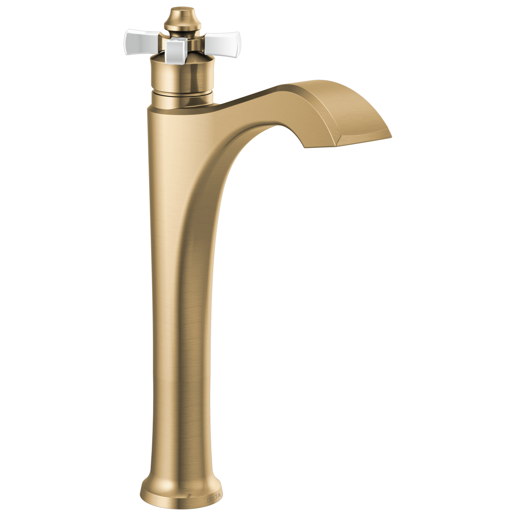 Delta - Single Handle Vessel Bathroom Faucet - Champagne Bronze / Porcelain - 757-GS-DST