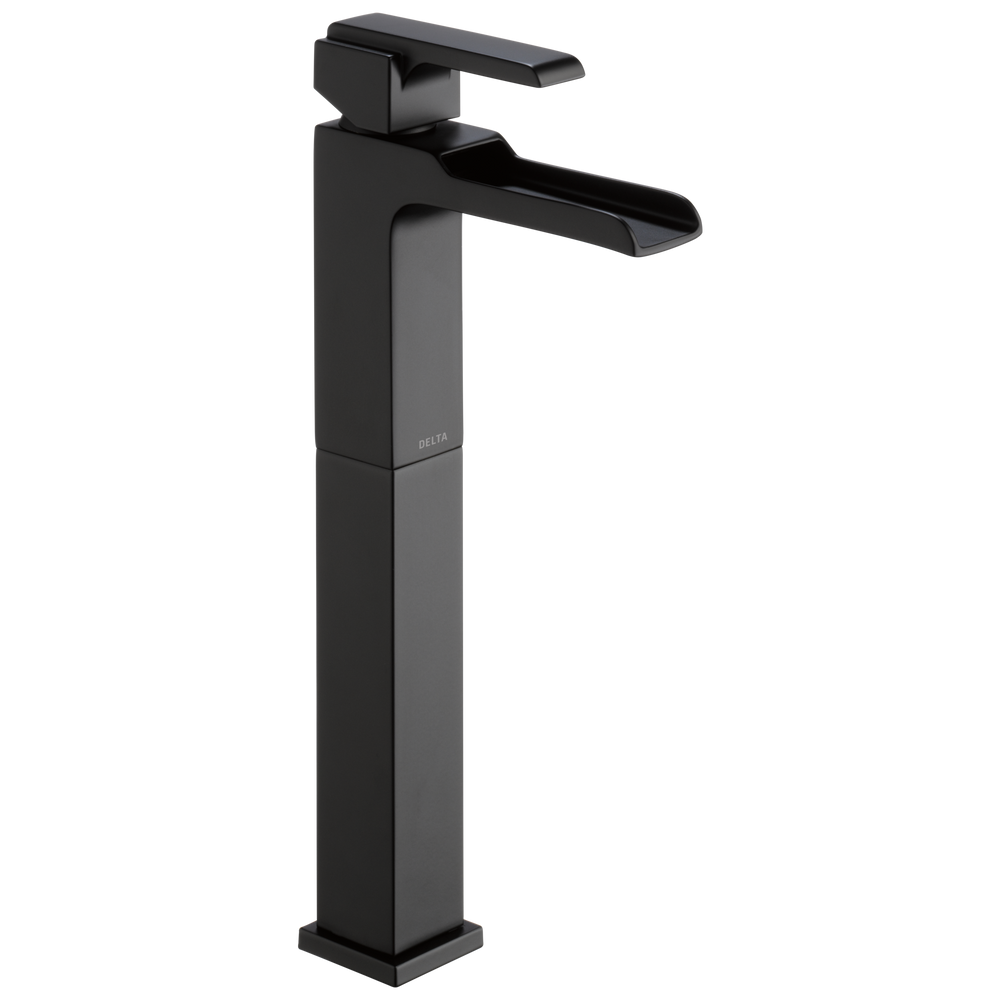 Delta - Single Handle Vessel Channel Bathroom Faucet - Matte Black - 768LF-BL