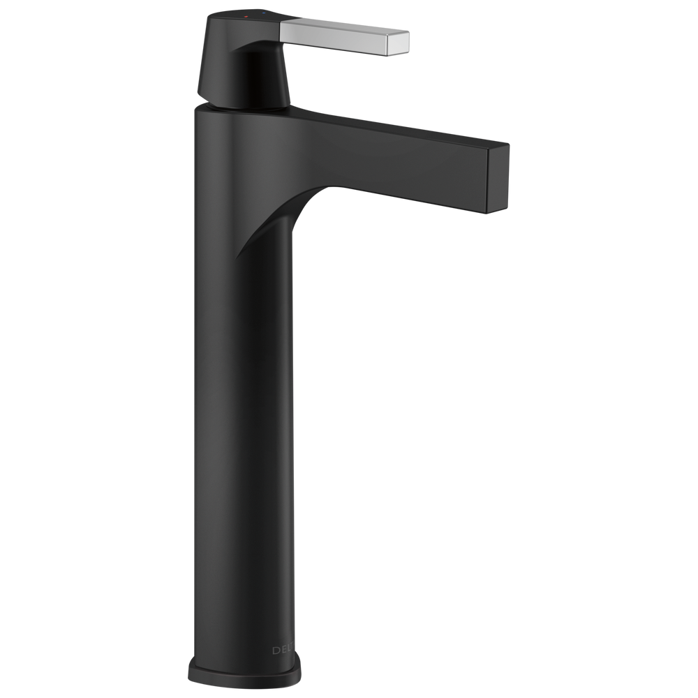 Delta - Single Handle Vessel Bathroom Faucet - Chrome / Matte Black - 774-CS-DST