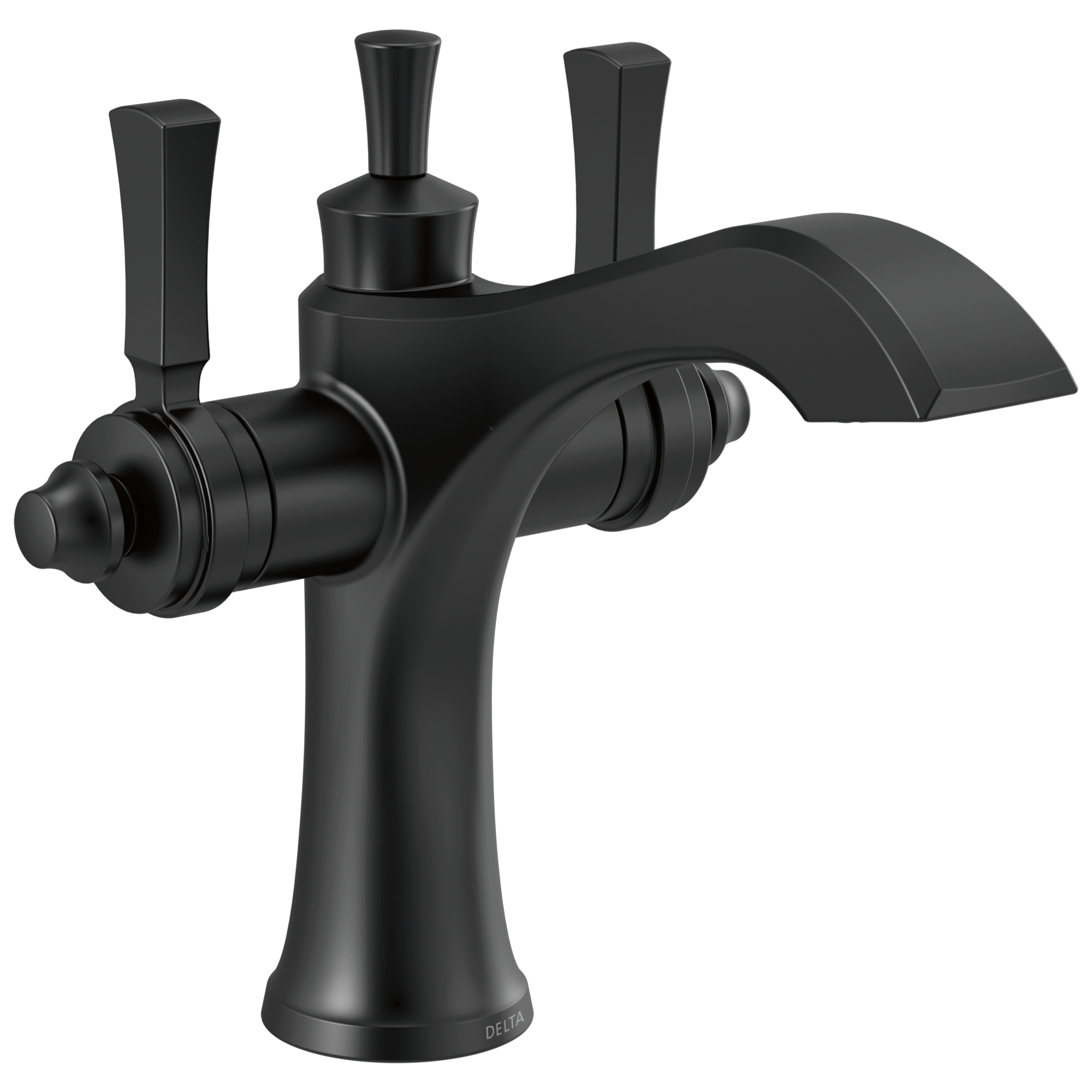 Delta - Two Handle Single Hole Monoblock Bathroom Faucet - Matte Black - 856-BL-DST