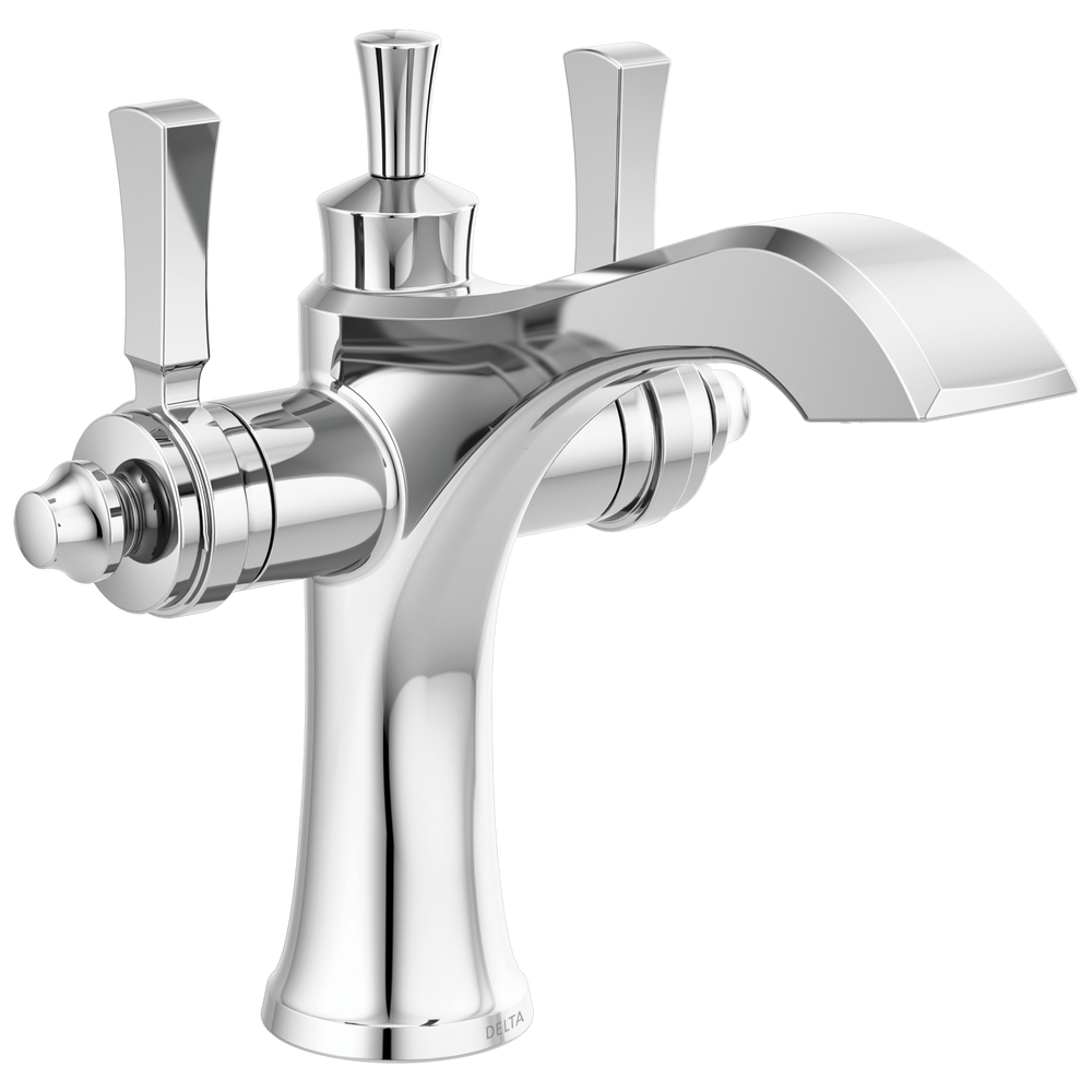 Delta - Two Handle Single Hole Monoblock Bathroom Faucet - Chrome - 856-DST