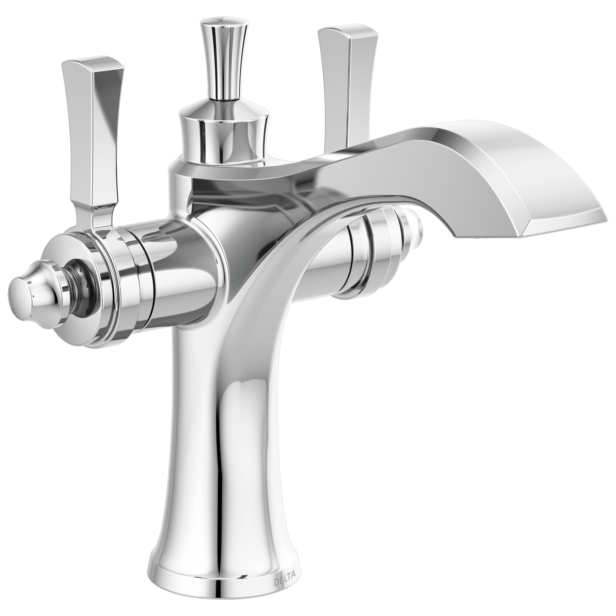 Delta - Two Handle Single Hole Monoblock Bathroom Faucet - Chrome - 856-DST