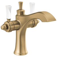 Delta - Two Handle Single Hole Monoblock Bathroom Faucet - Champagne Bronze / Porcelain - 856-GS-DST