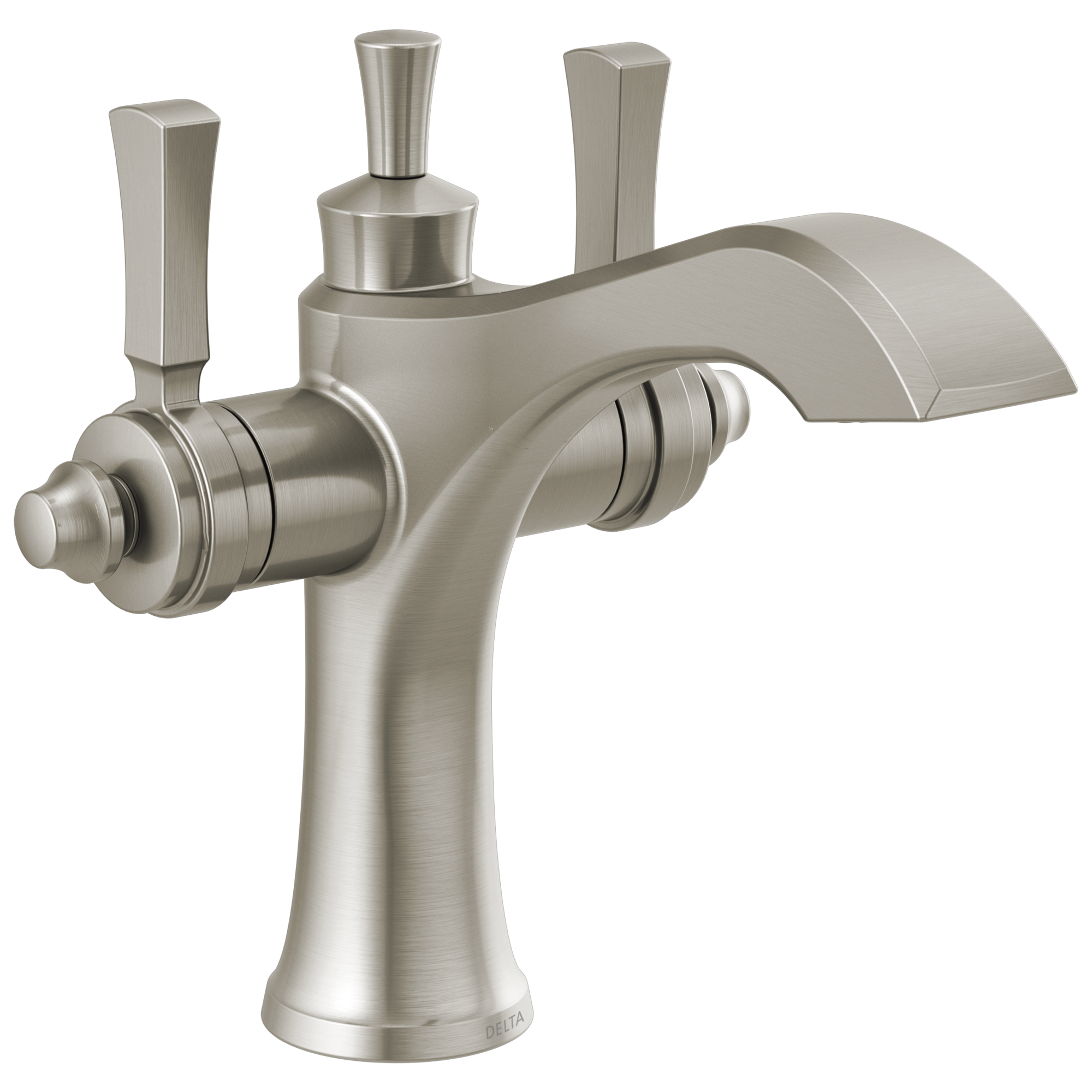 Delta - Two Handle Single Hole Monoblock Bathroom Faucet - Stainless - 856-SS-DST