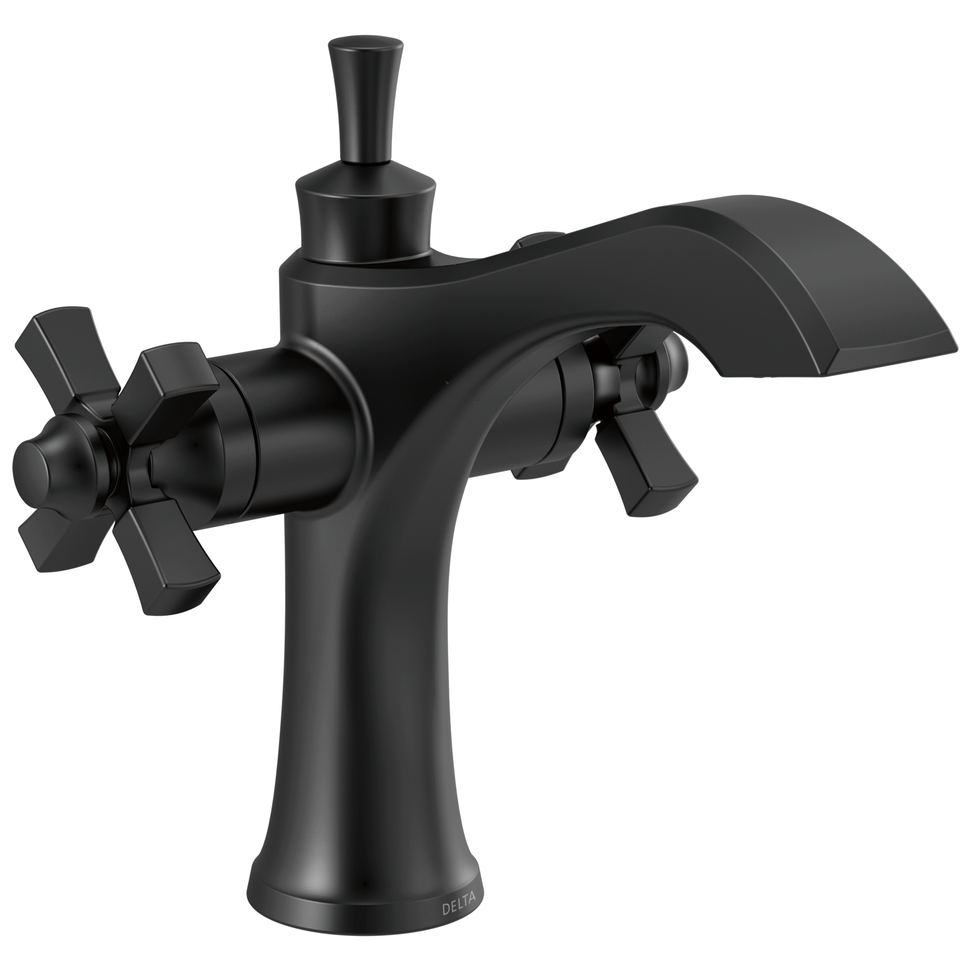 Delta - Two Handle Single Hole Monoblock Bathroom Faucet - Matte Black - 857-BL-DST