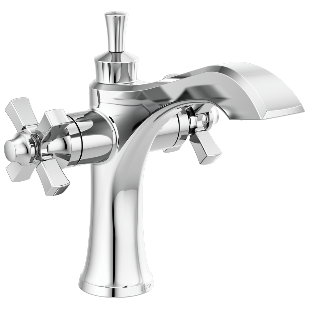 Delta - Two Handle Single Hole Monoblock Bathroom Faucet - Chrome - 857-DST