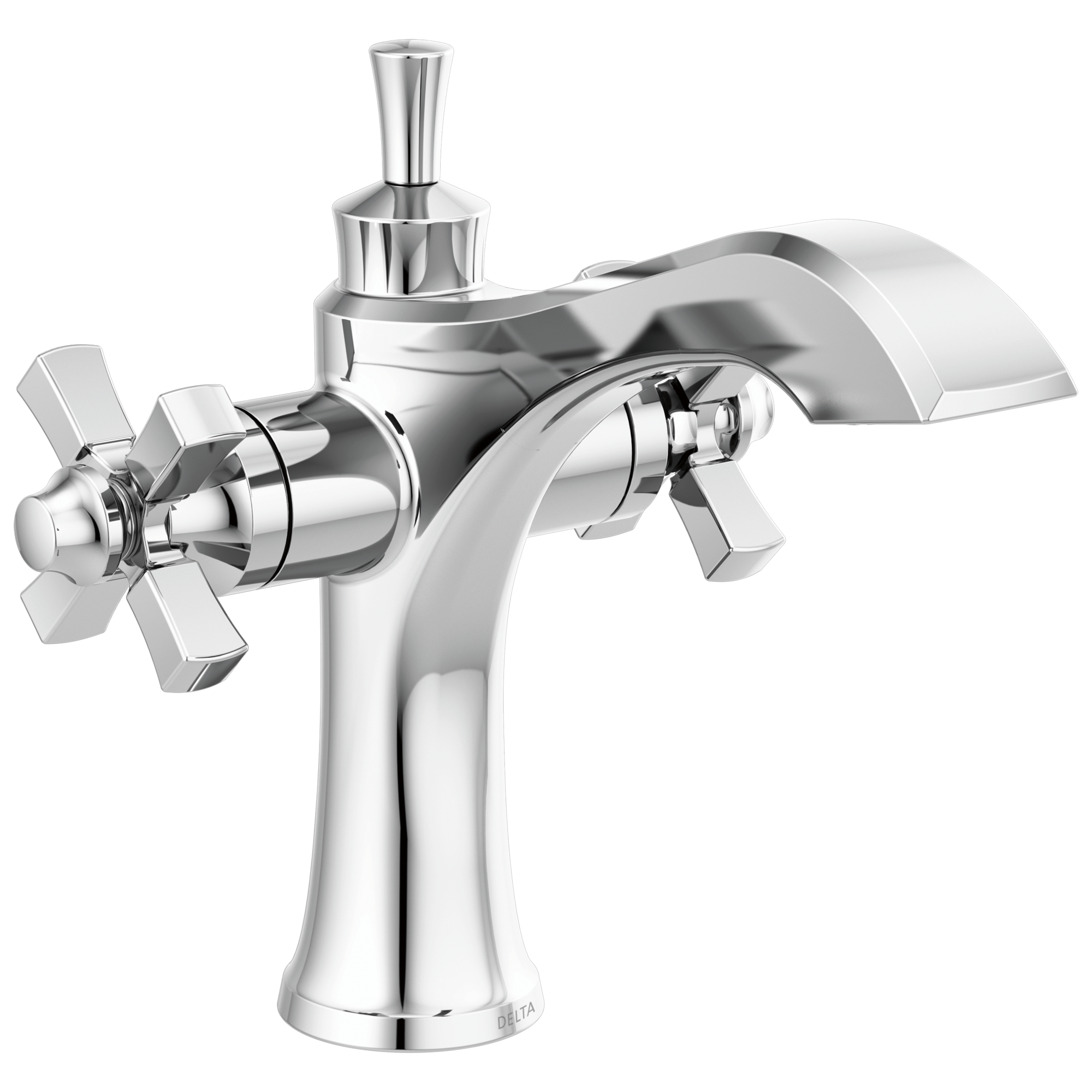 Delta - Two Handle Single Hole Monoblock Bathroom Faucet - Chrome - 857-DST