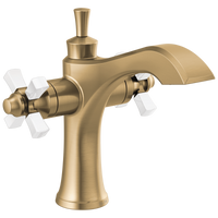 Delta - Two Handle Single Hole Monoblock Bathroom Faucet - Champagne Bronze / Porcelain - 857-GS-DST