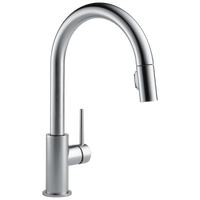 Delta - Single Handle Pull-Down Kitchen Faucet - Arctic Stainless - 9159-AR-DST