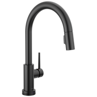 Delta - Single Handle Pull-Down Kitchen Faucet with Touch<sub>2</sub>O® Technology - Matte Black - 9159T-BL-DST