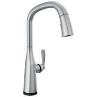 Delta - Single Handle Pull Down Kitchen Faucet with Touch 2O Technology - Lumicoat® Arctic Stainless - 9176T-AR-PR-DST