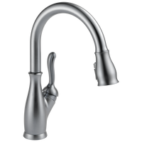 Delta - Single Handle Pull-Down Kitchen Faucet with ShieldSpray® Technology - Arctic Stainless - 9178-AR-DST