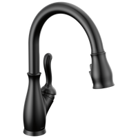 Delta - Single Handle Pull-Down Kitchen Faucet with ShieldSpray® Technology - Matte Black - 9178-BL-DST