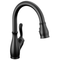 Delta - Single Handle Pull-Down Kitchen Faucet with Touch<sub>2</sub>O® and ShieldSpray® Technologies - Matte Black - 9178T-BL-DST