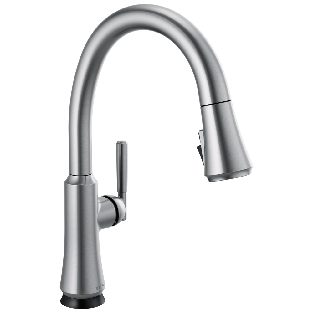 Delta - Single Handle Pull Down Kitchen Faucet with Touch<sub>2</sub>O Technology - Arctic Stainless - 9179T-AR-DST