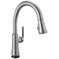 Delta - Single Handle Pull Down Kitchen Faucet with Touch<sub>2</sub>O Technology - Arctic Stainless - 9179T-AR-DST