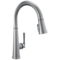 Delta - Single Handle Pull Down Kitchen Faucet  - Lumicoat® Arctic Stainless - 9182-AR-PR-DST