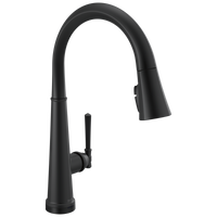 Delta - Single Handle Pull Down Kitchen Faucet with Touch2O Technology  - Matte Black - 9182T-BL-DST