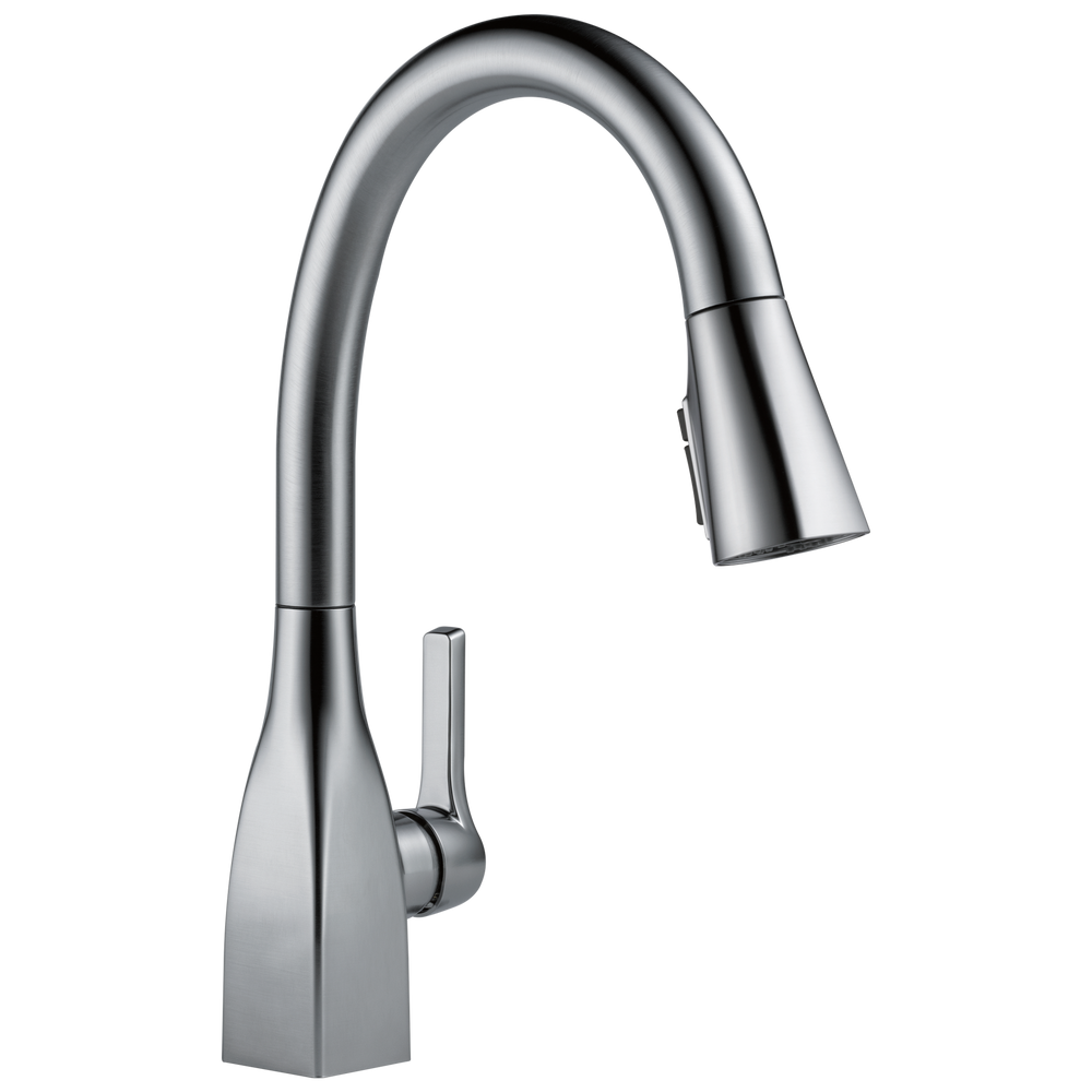 Delta - Single Handle Pull-Down Kitchen Faucet with ShieldSpray® Technology - Arctic Stainless - 9183-AR-DST