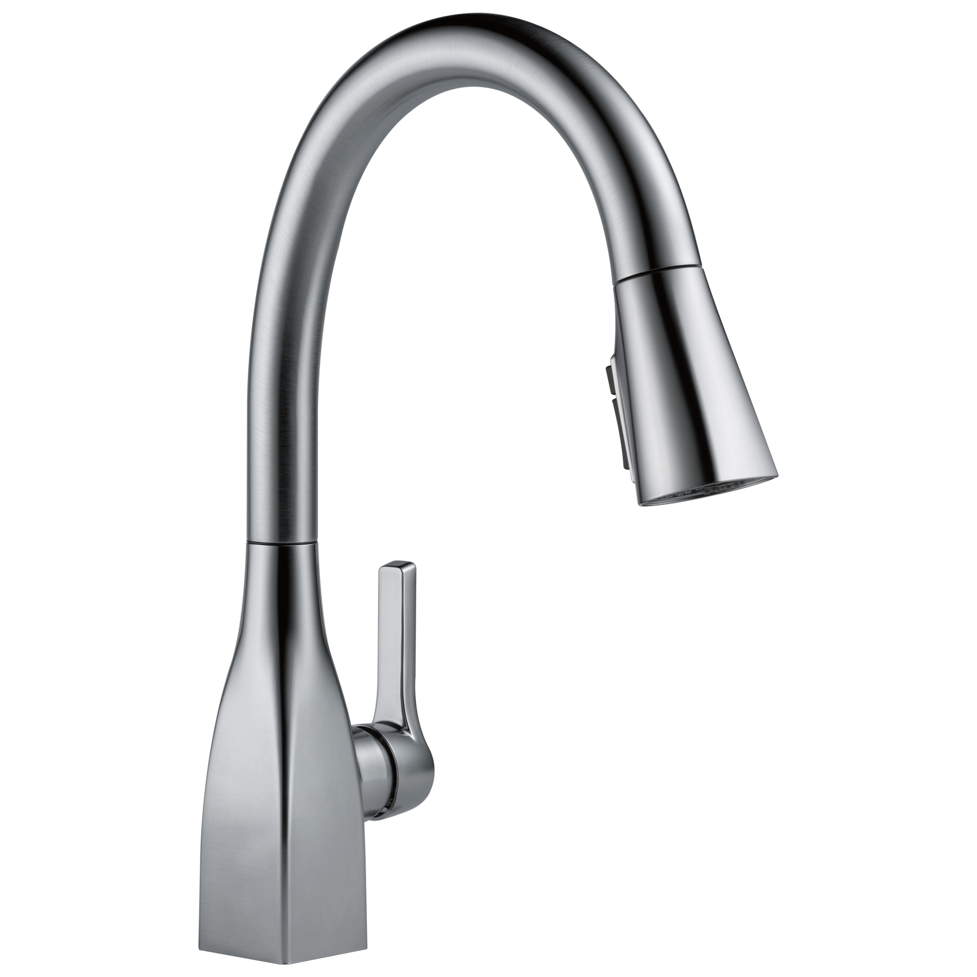 Delta - Single Handle Pull-Down Kitchen Faucet with ShieldSpray® Technology - Arctic Stainless - 9183-AR-DST