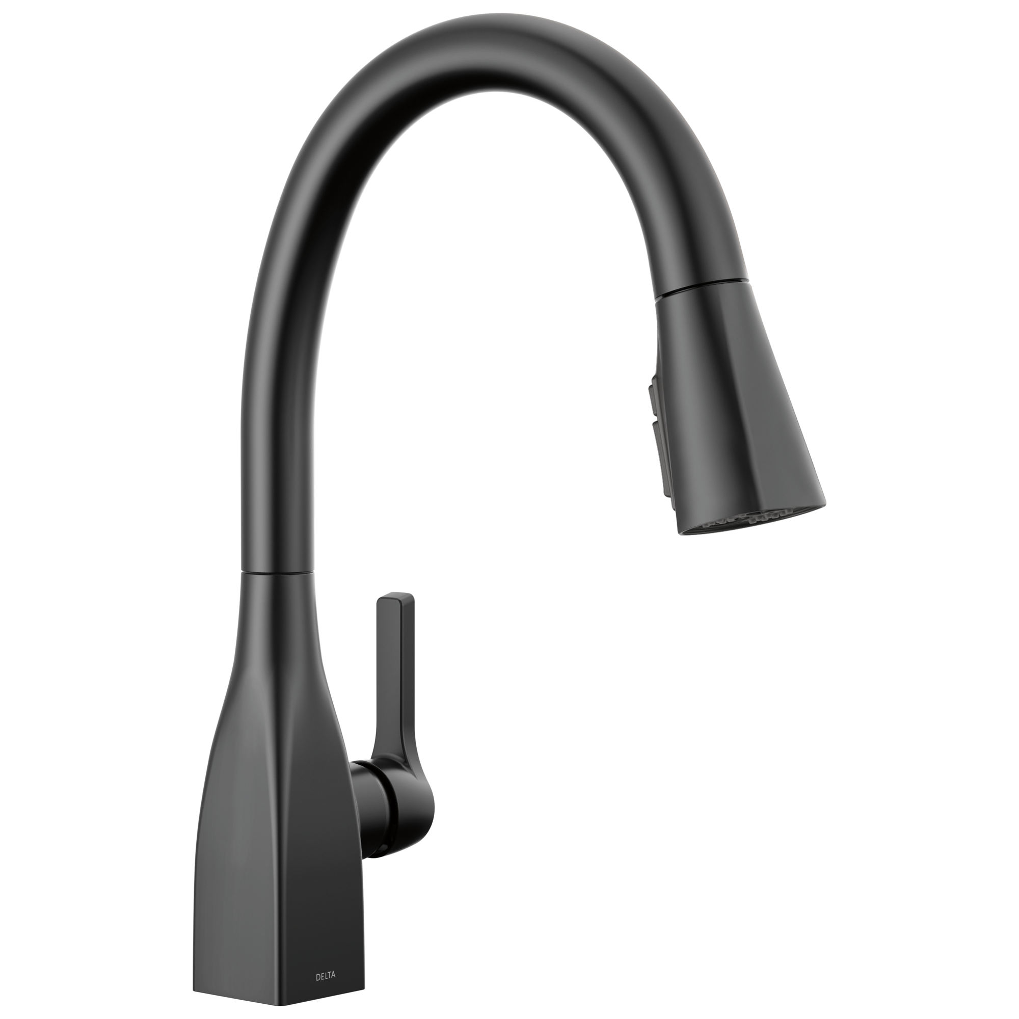 Delta - Single Handle Pull-Down Kitchen Faucet with ShieldSpray® Technology - Matte Black - 9183-BL-DST