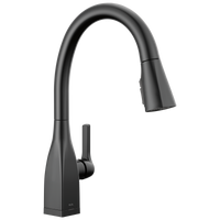 Delta - Single Handle Pull-Down Kitchen Faucet with Touch<sub>2</sub>O® and ShieldSpray® Technologies - Matte Black - 9183T-BL-DST