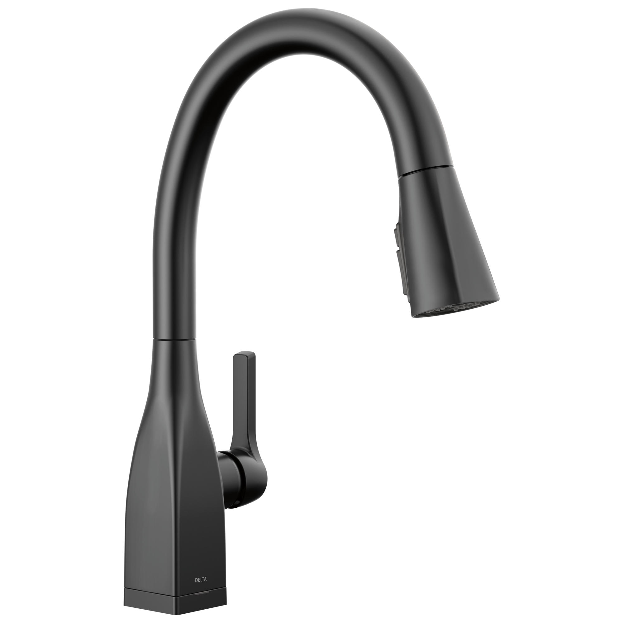 Delta - Single Handle Pull-Down Kitchen Faucet with Touch<sub>2</sub>O® and ShieldSpray® Technologies - Matte Black - 9183T-BL-DST