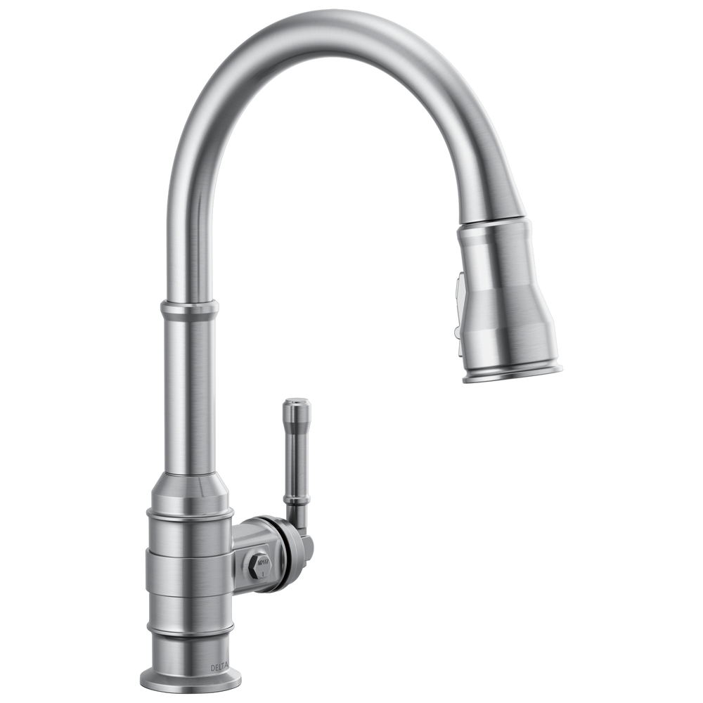 Delta - Single Handle Pull-Down Kitchen Faucet - Arctic Stainless - 9190-AR-DST