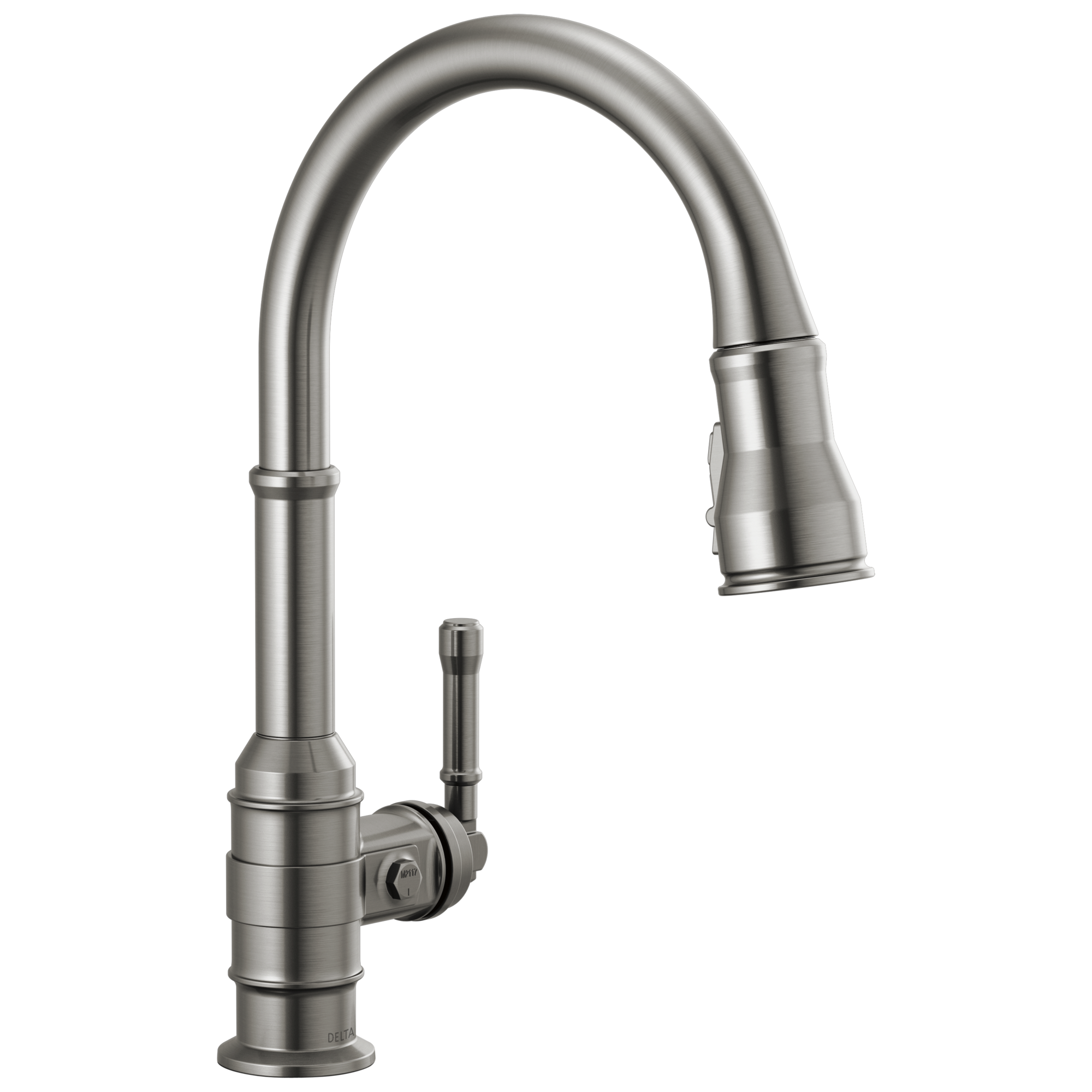 Delta - Single Handle Pull-Down Kitchen Faucet - Black Stainless - 9190-KS-DST