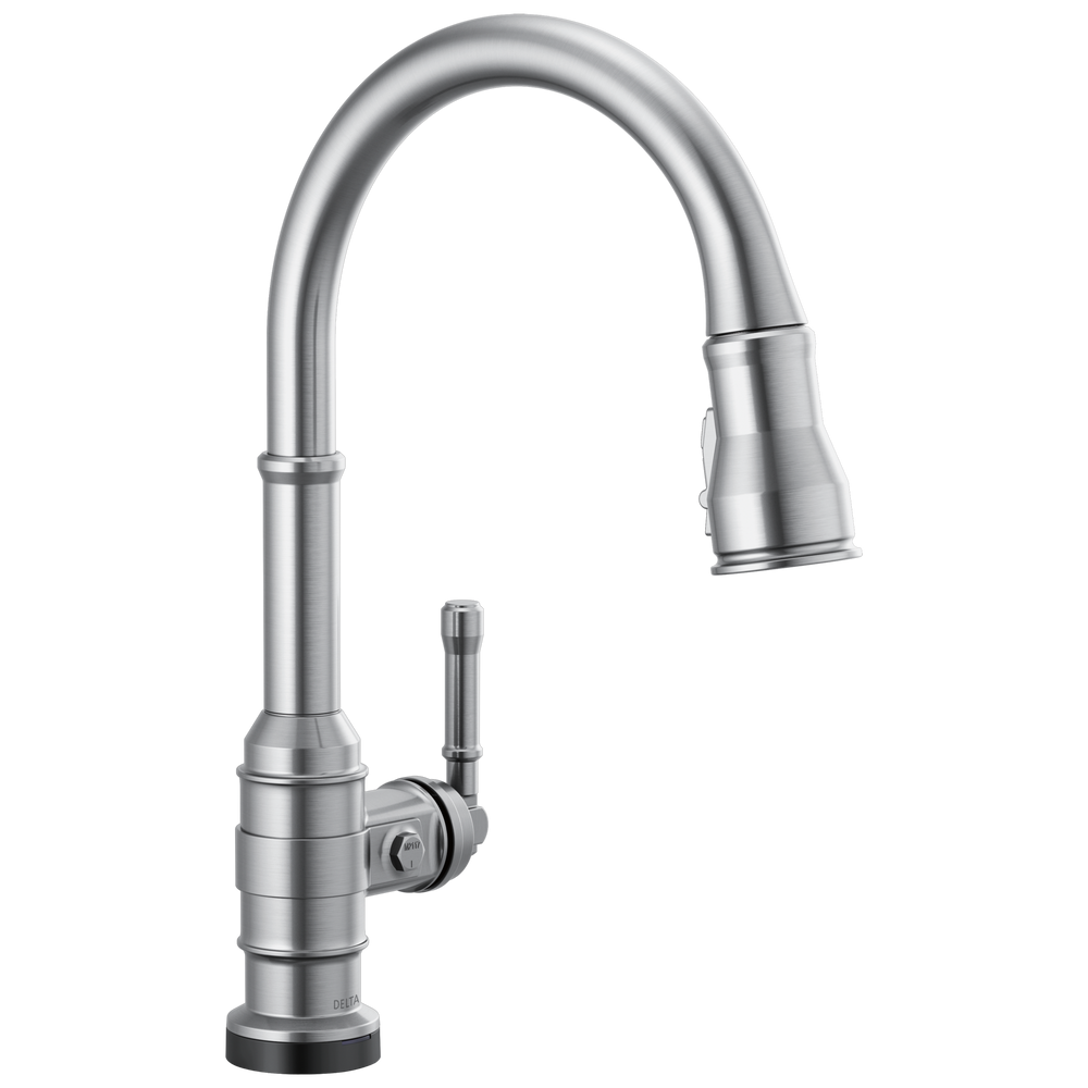 Delta - Single Handle Pull-Down Kitchen Faucet With Touch2O Technology - Arctic Stainless - 9190T-AR-DST