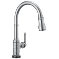 Delta - Single Handle Pull-Down Kitchen Faucet With Touch2O Technology - Arctic Stainless - 9190T-AR-DST