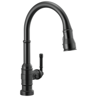 Delta - Single Handle Pull-Down Kitchen Faucet With Touch2O Technology - Matte Black - 9190T-BL-DST