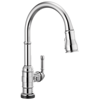 Delta - Single Handle Pull-Down Kitchen Faucet With Touch2O Technology - Chrome - 9190T-DST