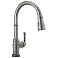 Delta - Single Handle Pull-Down Kitchen Faucet With Touch2O Technology - Black Stainless - 9190T-KS-DST