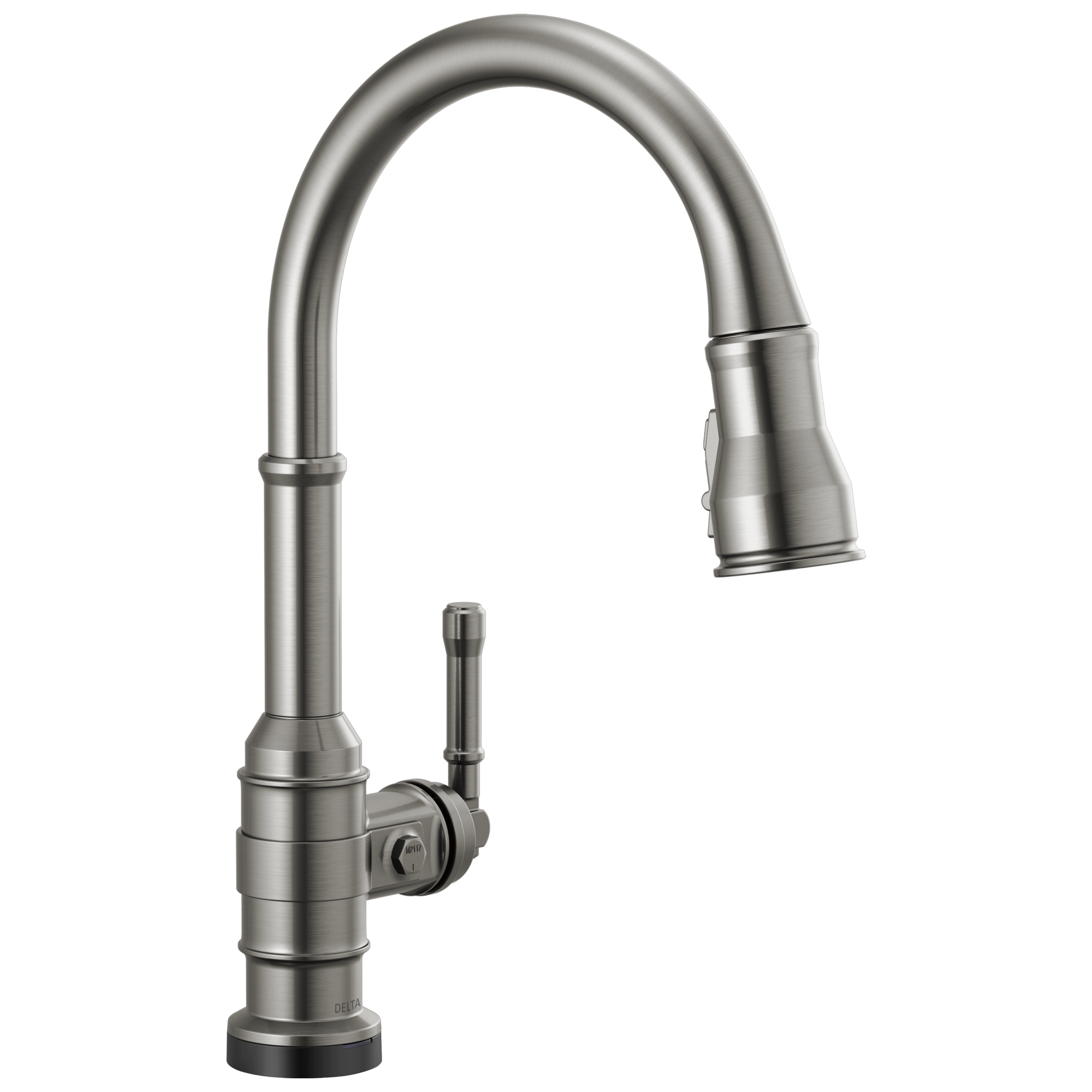 Delta - Single Handle Pull-Down Kitchen Faucet With Touch2O Technology - Black Stainless - 9190T-KS-DST