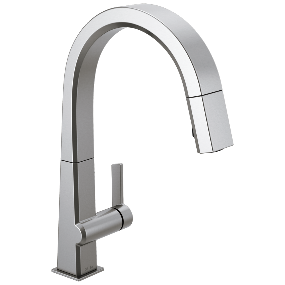 Delta - Single Handle Pull Down Kitchen Faucet - Arctic Stainless - 9193-AR-DST