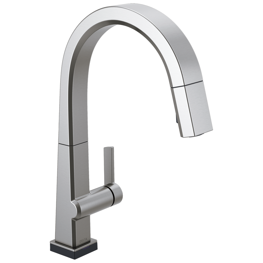 Delta - Single Handle Pull Down Kitchen Faucet with Touch<sub>2</sub>O® Technology - Arctic Stainless - 9193T-AR-DST