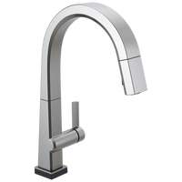 Delta - Single Handle Pull Down Kitchen Faucet with Touch<sub>2</sub>O® Technology - Arctic Stainless - 9193T-AR-DST