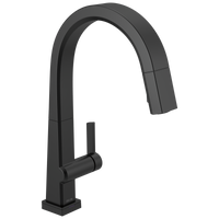 Delta - Single Handle Pull Down Kitchen Faucet with Touch<sub>2</sub>O® Technology - Matte Black - 9193T-BL-DST