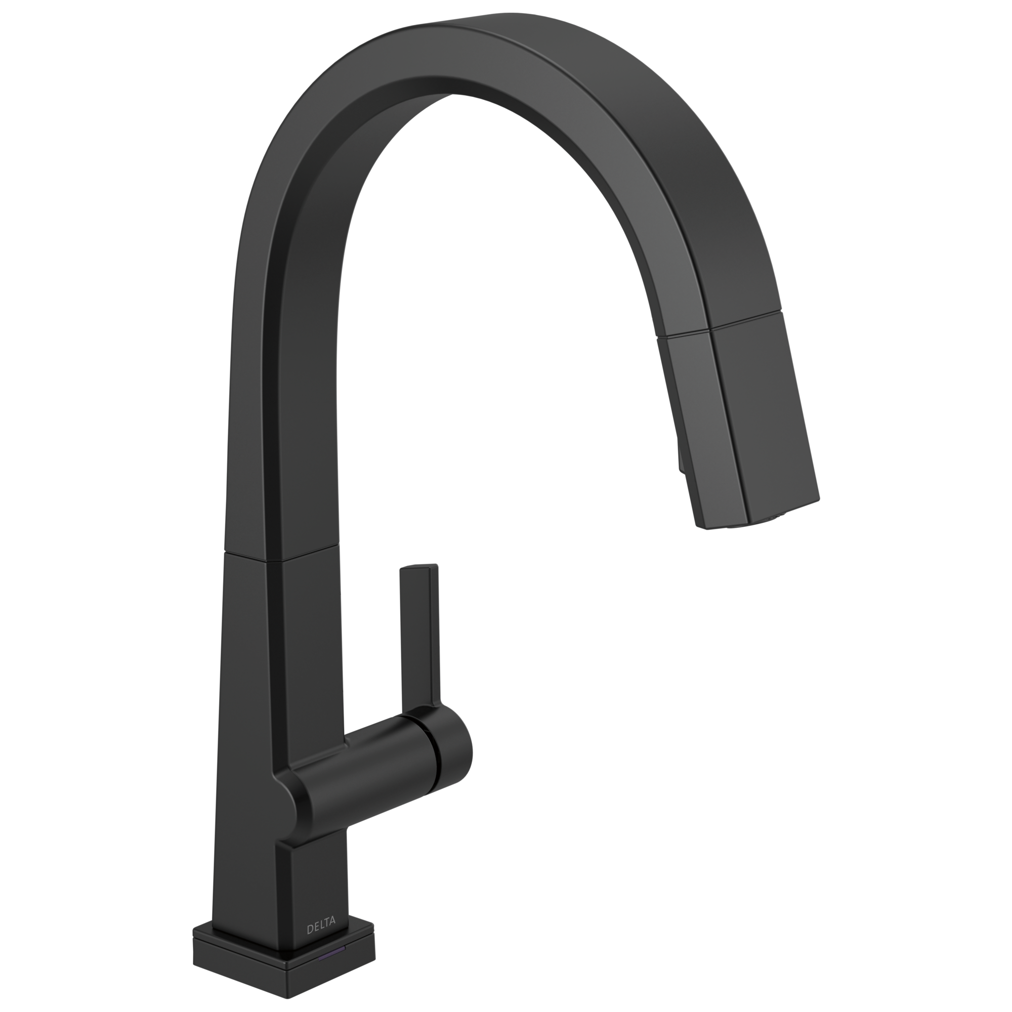 Delta - Single Handle Pull Down Kitchen Faucet with Touch<sub>2</sub>O® Technology - Matte Black - 9193T-BL-DST