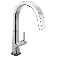 Delta - Single Handle Pull Down Kitchen Faucet with Touch<sub>2</sub>O® Technology - Chrome - 9193T-DST