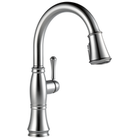 Delta - Single Handle Pull-Down Kitchen Faucet with ShieldSpray® Technology - Lumicoat® Arctic Stainless - 9197-AR-PR-DST