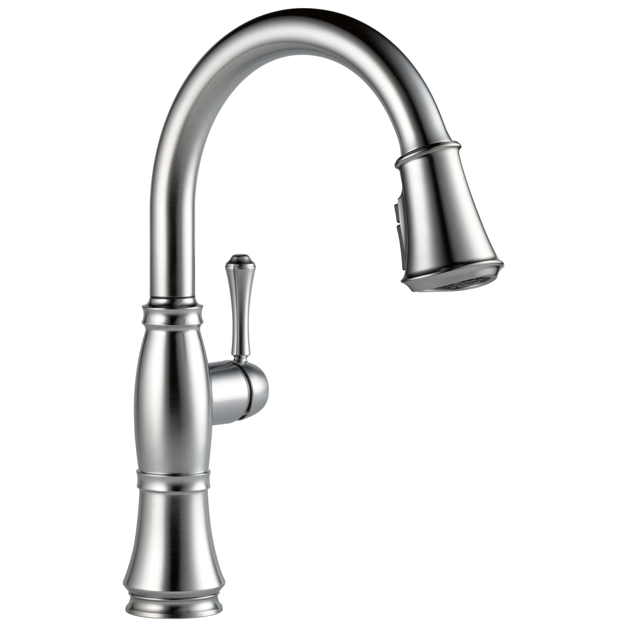 Delta - Single Handle Pull-Down Kitchen Faucet with ShieldSpray® Technology - Lumicoat® Arctic Stainless - 9197-AR-PR-DST