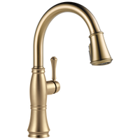 Delta - Single Handle Pull-Down Kitchen Faucet with ShieldSpray® Technology - Lumicoat® Champagne Bronze - 9197-CZ-PR-DST