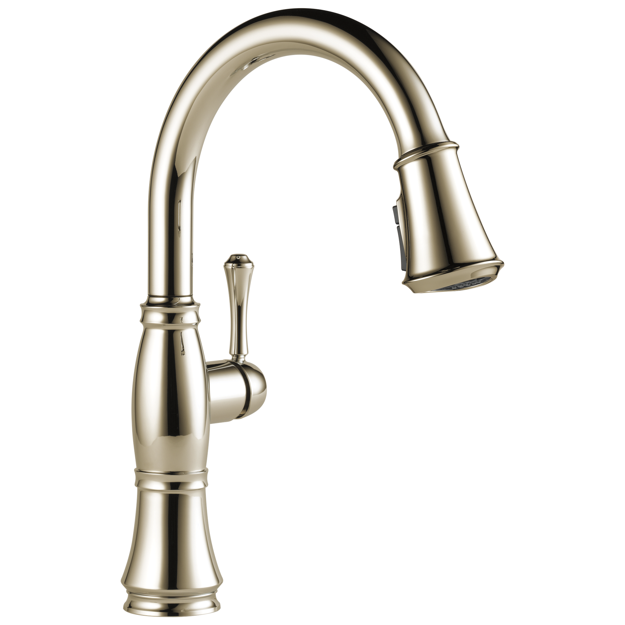 Delta - Single Handle Pull-Down Kitchen Faucet with ShieldSpray® Technology - Lumicoat® Polished Nickel - 9197-PN-PR-DST