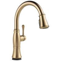 Delta - Single Handle Pull-Down Kitchen Faucet with Touch<sub>2</sub>O® and ShieldSpray® Technologies - Lumicoat® Champagne Bronze - 9197T-CZ-PR-DST