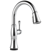 Delta - Single Handle Pull-Down Kitchen Faucet with Touch<sub>2</sub>O® and ShieldSpray® Technologies - Lumicoat® Chrome - 9197T-PR-DST